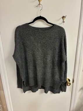 Vince Oversized Charcoal Gray Crewneck Wool Blend Sweater Sz S